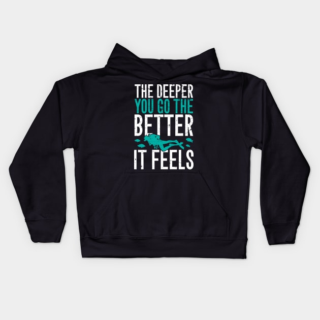 The deeper you go the better it feels Kids Hoodie by captainmood